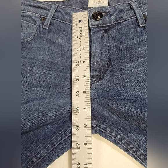 Hudson Mid-Rise Blue Skinny Jeans Flap Rear Pockets Size 29 - Picture 5 of 11